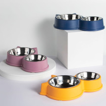 Dog Bowl double bowl cat bowl anti-knock stainless steel dog cat food basin rice bowl pet dog cat food bowl pet dog cat food