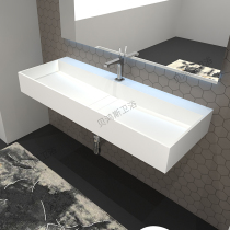 Behons custom artificial stone wall wash basin integrated toilet basin modern square basin