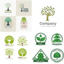 A0037 tree LOGO plant green plant LOGO cartoon Greening environmental protection vegetation EPS design material AI vector diagram