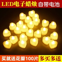 Creative blessing electronic candle light small God of Wealth long light courtship fashion worship battery type luminous home tomb