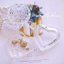 Jewelry storage box embossed crystal glass jar Net red ornaments creative exquisite earring ring collection box