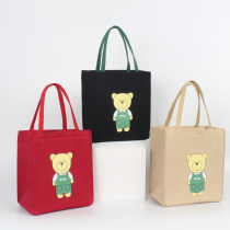 Lunch box bag Small handbag with rice bag Round insulation bag Large aluminum foil thickened canvas bag Lunch bag