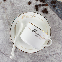 European style coffee cup set Small luxury ceramic coffee cup saucer spoon English black Tea Coffee cup Saucer Simple bone China cup