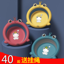 3 sets of children can hang folding cartoon washbasin for newborn baby special products wash face butt Basin home dormitory