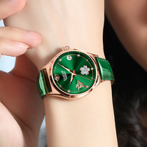 Armani watch womens 2021 new waterproof womens brand-name mechanical watch niche light luxury small green watch