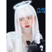 Wig female long straight hair net red temperament white matte Lolita realistic full scalp cute jk natural bangs