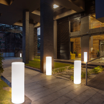 LED Outdoor Patio Luminous Cylindrical Landscape View Lamp Hotel Exhibition Wedding Wedding Event Lead Street Lamp Waterproof Floor Lamppost