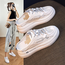 Baotou semi-trailer womens summer outer wear 2021 summer new all-match ins tide thick bottom to increase lazy sandals and slippers