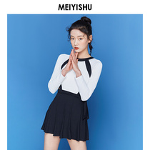 Long sleeve conservative one-piece swimsuit Women summer cover belly thin swimsuit seaside fairy girl sports 2021 new swimsuit