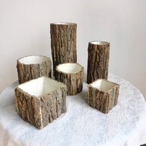 Bark flower barrel flowerpots Creative Christmas floral floral floral floral floral flower arrangements Gift box floral box decoration pendulum pieces