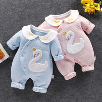 Baby jumpsuit autumn and winter cotton thickened and warm clothes male and female baby clothes newborn climbing clothes 0-1 years old