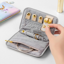 Portable folding jewelry bag Fabric embroidery storage bag Japanese ring earrings necklace storage box Mini small portable