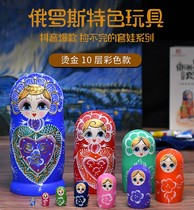 Russian doll genuine original girl cute 5 20 10 layer toy wooden Chinese style