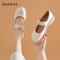 Daphne Day family Mary Jane Little Leather Leather Shoes Summer 2022 New White Loretta Shoes Jk Shoes Round Head Single Shoes