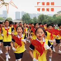 Primary School students sports meeting creative props holding torch simulation opening ceremony phalanx performance Kindergarten campus