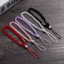 Universal mobile phone Crystal lanyard long and short hanging neck rope badge pendant mobile phone chain womens fashion bead wrist strap
