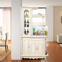  Wine cabinet Living room partition cabinet double-sided locker entrance door Household room hall cabinet Shoe cabinet brake European fish tank entrance cabinet
