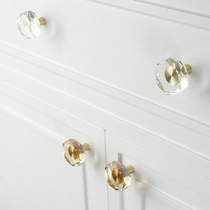 ZPK light luxury glass Diamond brass handle wine cabinet wardrobe door furniture drawer door copper small handle single hole