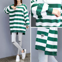Pregnant womens autumn suit fashion out maternity dress spring and autumn leisure loose size autumn top two-piece set