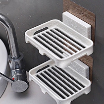 Soap tray punch-free Creative box new suction cup wall-mounted drain toilet soap holder soap box home