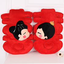 Wedding bed doll pair wedding Double Happy word pillow woman bride dowry doll wedding supplies