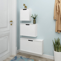 15CM wall-mounted non-perforated shoe cabinet simple ultra-thin space-saving household wall small apartment shoe rack tipping bucket storage cabinet