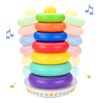 Baby stack music childrens puzzle rainbow tower ferrule 01-2-3 years old boys and girls baby set tower early education toys