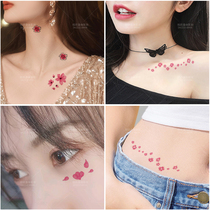  Tattoo stickers Small cherry blossom bana waterproof female sense stickers navel ins wind flowers on the feet small pattern corner of the eye stickers