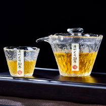 Japanese-style glass three-style bowl single cup tea bowl large kung fu tea set not hot tea bowl to tea cup