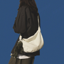 Harajuku Japanese canvas shoulder bag Female college student large capacity Port wind class crossbody bag Dumpling bag Literary cloth bag