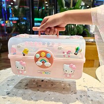 Childrens hair accessories storage box girl baby dressing cute multi-layer leather band headgear headdress jewelry jewelry jewelry box