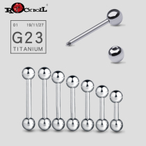 rock boil piercing jewelry G23 pure titanium alloy tongue stud long needle ear bridge short bar spice girl thin rod titanium steel tongue ring