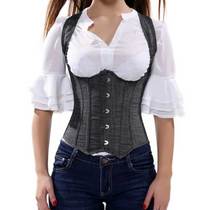 Denim wear the court corset body top strap waist belly drawstring body shape straight back clip ribs