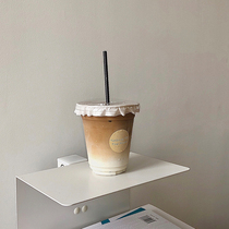 Disposable coffee cup plastic ins Wind with lid Net red milk tea cup cold drink packing take-out cup take-out cup transparent