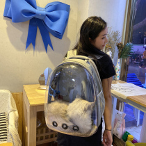Transparent cat bag out portable with summer space breathable cabin cat shoulder pet backpack small body dog bag