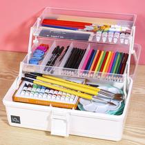 Art Toolbox Multifunctional Portable Picture Box Brush Storage Box Special Color Pen Writing Case for Art Students