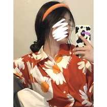 Japanese loose retro little daisy short-sleeved shirt top womens new spring 2021 casual shirt jacket tide