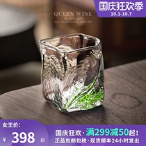 (Spot) Japanese writer Araki Sakurako hand-blown wave Cup Crystal lead-free glass whiskey wine glass