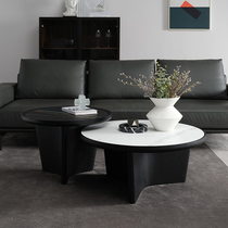 Black and white combination coffee table Wave Italian modern minimalist ceramic stone glass veneer coffee table corner a few) know home