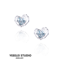 YEEELEI Love Island Reef Earrings Sea Blue Sterling Silver S925 Earrings Earrings Original Design Niche Gift