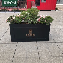 Factory custom outdoor Wrought iron flower box Outdoor planting box Flower trough swing square sales department Commercial street combination flower