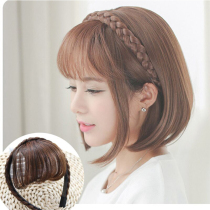 Wig Girls braided hair hoop air bangs light thin breathable sea invisible fluffy fake leave