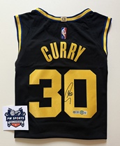 Curry autographed jersey 75th anniversary AU player version Curry Curry signed jersey black gold USASM