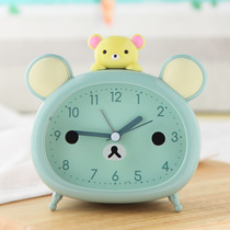 Cute cartoon mute night light small alarm clock students use childrens boys and girls get up artifact desktop clock