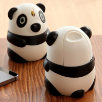 Cute cartoon panda creative home living room dining table portable automatic pop-up press plastic toothpick box storage tube
