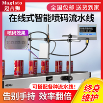 MAGISTO automatic online inkjet printer to make production date page machine assembly line coding machine high resolution thermal foaming carton food packaging bottle delivery table printing date can be customized