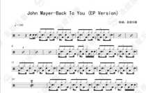 John Mayer-Back To You(EP Version) drum set jazz drum drum score send audio