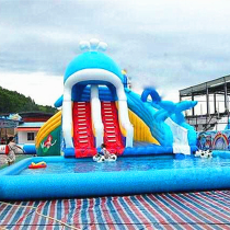 Large inflatable pool outdoor children fishing pool water on water