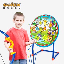 Solex Sports bows and arrows childrens toys four-in-one set soft glue dart board sticky ball multifunctional parent-child