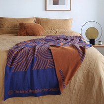 Mo Yu ins wind Nordic wind geometric pattern sofa cushion blanket lunch break blanket office knitted nap blanket blanket